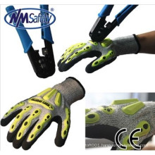 NMSAFETY 2014 anti impact resistant gloves mechanic gloves impact glove with TPR protection